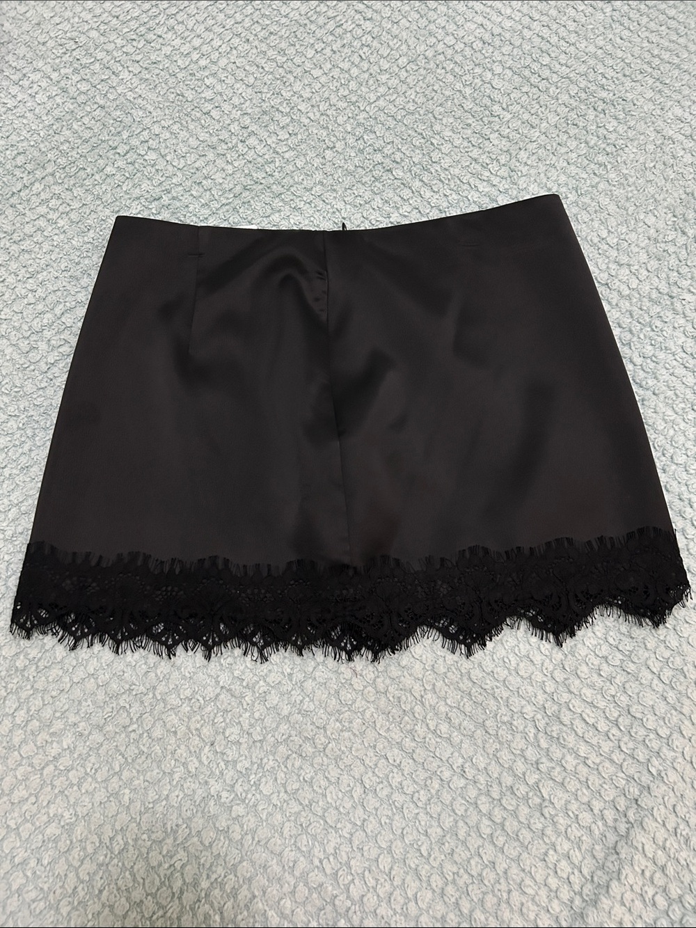 Zara Black Mini Skirt with Lace Trim, size XL